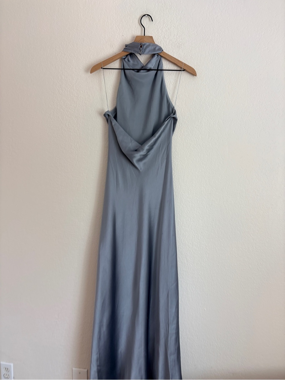 NWT Anine Bing Eliana Silk Halterneck Dress in Pastel Blue - Picture 9 of 16